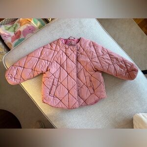 Zara Pink Quilted Kids Jacket